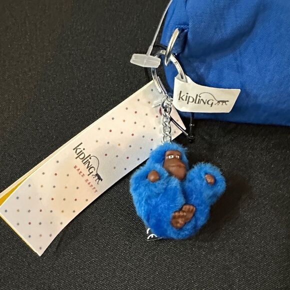 NWT Kipling Royal Blue Pouch w/ Monkey Keychain - Picture 2 of 14